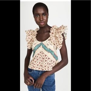 NWT Ulla Johnson MILLIE RUFFLE TOP Size 0